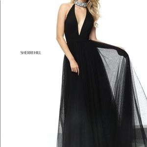 Sherri Hill black formal full length gown